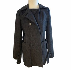 Sasha Design And Quality Dark Gray Peacoat